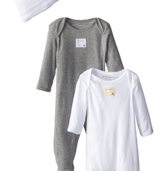 Burt's_Bees_Baby_Boys'_Organic_Four-Piece_Footed_Coverall_and_Knot_Cap_Set