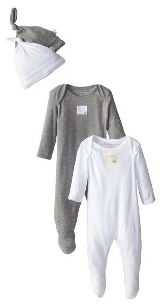 Burt's_Bees_Baby_Boys'_Organic_Four-Piece_Footed_Coverall_and_Knot_Cap_Set